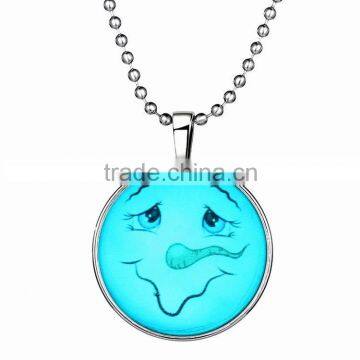 Glowing in the dark silver chain 2016 best gift for women men childern Father Christmas pendant jewelry Santa Claus Necklaces