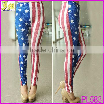 2014 New Girls Sexy Slim Fashion Elasticity USA American Flag Print Leggings Pants Tights