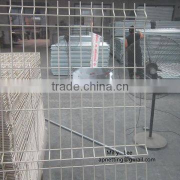 RAL6005 folded Mesh galvanized welded / Paneles electrowelded fence with 40*60mm post