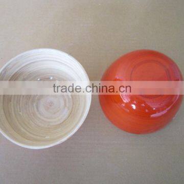 Bright color bamboo bowl made in Vietnam