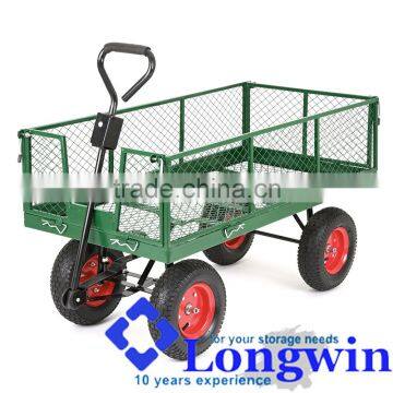 Heavy duty garden tool cart four wheel Platform Trolley