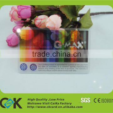Custom eco-friendly plastic transparent card with full color printing