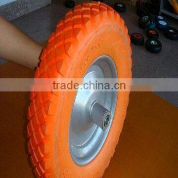 red PU Wheel 4.00-8 square pattern and pu foam wheel 4.00-8,3.50-8,3.00-8