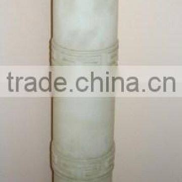 NEW ARRIVAL LIGHT GREEN ONYX COLUMNS PILLARS CARVED TOP photo-2
