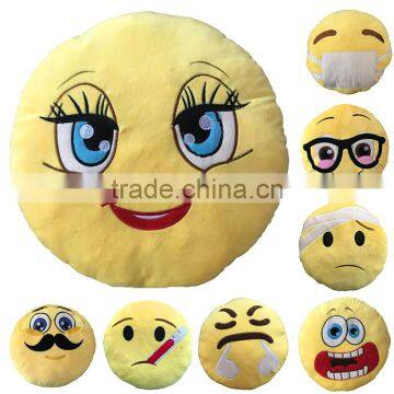 Cheap Wholesale Custom sew plush whatsapp embroidered emoji pillow