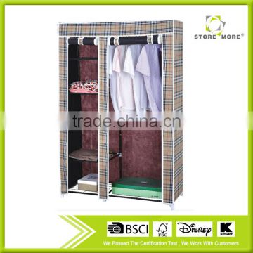 Store More Fashion Durable Fabric Steel Bedroom Wardrobe