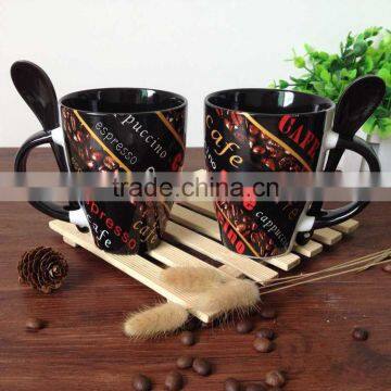 Haonai Popular Item Ceramic Coffee Mug With Spoon photo-2