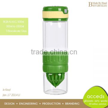 Glass Fruit Water Bottle New Design Drinking Water Bottle