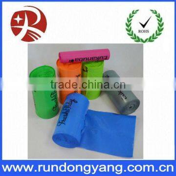 LDPE OXO Biodegradable Colorful Dog Poop Bags With Roll Used For Cat