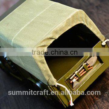 Metal Handmade Military Vehicle Old Car Model photo-6
