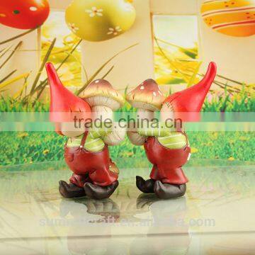 Mushroom Brothers Antique Polyresin Sweet Miniature People Set photo-2