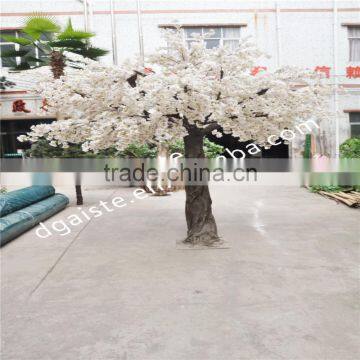 Atificial white cherry blossom flower tree for wedding decoration fiberglass trunk