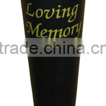 black spiked in loving memory grave vase