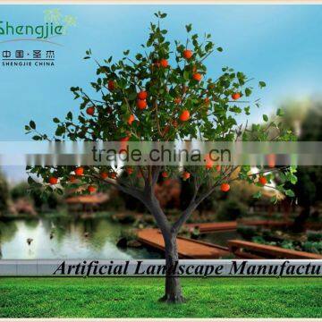 high quality SJ 3.5M artificial led persimmon trees with green color led ,led fruit trees for outdoor decoration