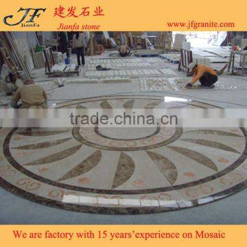 Polished light emperador marble waterjet medallions suitable for interior