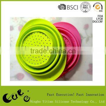 Household KItchen Accessory Silicone Food Draining Stainer Basket /Fiilter