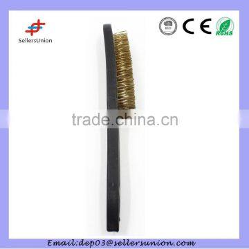 high quality professional cleaning brush brass steel wire brush with long handle