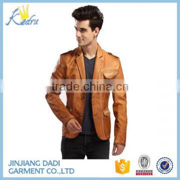 2017 Stylis Slim Fit Men PU Leather Jacket