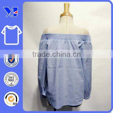 100% Cotton Ladies Stripe Long Sleeve Blouse photo-2