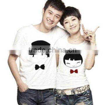 95% cotton 5% elastane couple lover t shirt print