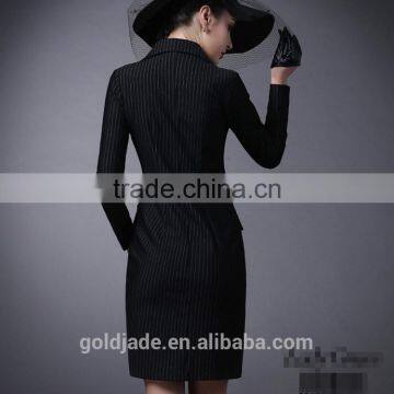 High Quality Elegant Name Brand Winter Long Trench Coats for Woman