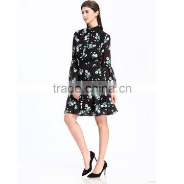 2017 Domin Fashion Printing Chiffon Fabric Dresses Online photo-5