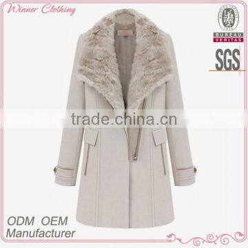 latest design elegant long style ladies woolen coat