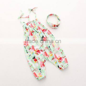 Colourful Chiffon Suspenders Jumpsuit for Baby Girls Siamese Trousers With Headband photo-2