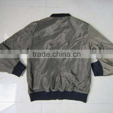 China Factory Custom Fashionable Zipper Pockets Plain Black Mens Bomber Jackets photo-2