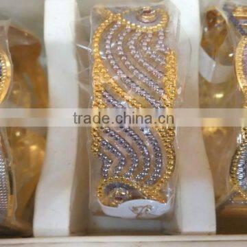 Single Broad Enamel Work Gold Plated BRACELET BANGLE photo-2