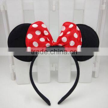 mouse ear halloween girls headband and bow