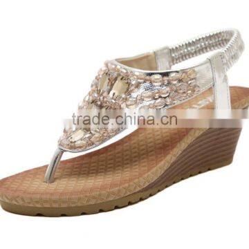 Zm50123b Europe Wedge Heel Sandals Shoes Women Wholesale Lady Fip-flops photo-4