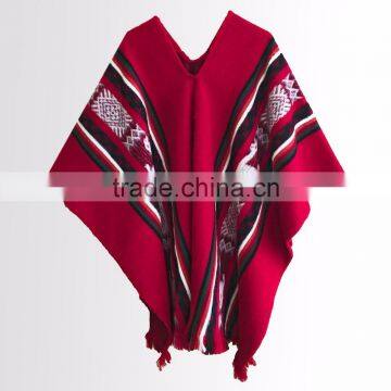 2016 Geometric Pattern Light Soft Warm Stylish Wool New Unisex Poncho photo-3