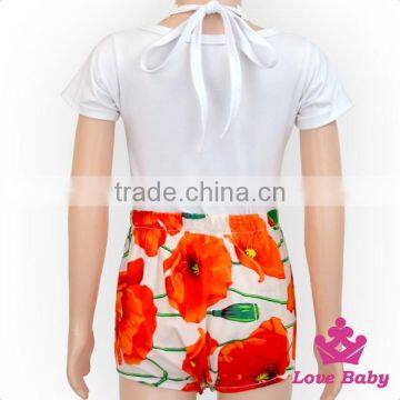 HYB141 Lovebaby Wholesale Large Floral Print Romper With Lace Hot Summer Baby Halter Rompers 0-6 Years Old Funny Baby Rompers photo-4