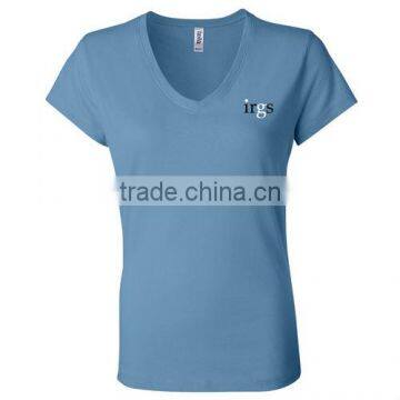 Pre-shrunk 100% Combed Ringspun Cotton, 30 Singles Ladies' Short Sleeve V-Neck T-Shirt photo-4