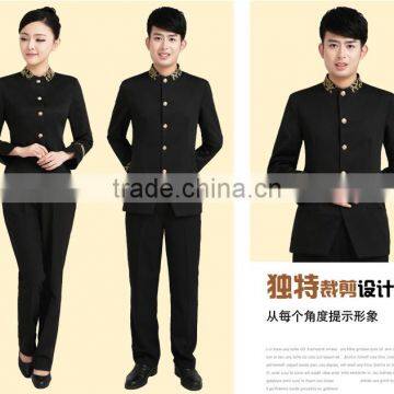 Juqian Custom Elegant High Quality Fashion Waiter and Waitress Reception Hotel Uniform for Autumn Winter photo-4
