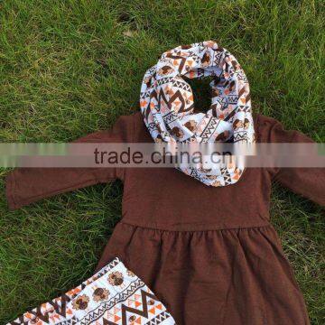 FALL OUTFITS Girls 3 Pieces Sets With Scarf Girls Thanksgiving Girls Boutique Clothes Thanksgiving Children Boutique Clothing photo-2