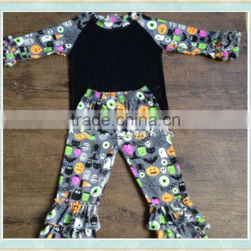 Factory price sales wholesale new design girls a Halloween boutique Cartoon demons outfits baby clothes