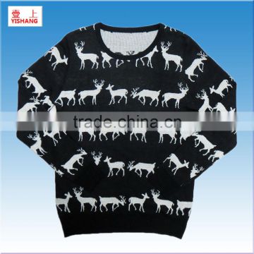 Hot SellingJacquard Christmas Sweater,fashion sweater,12GG,45%Cotton 45%Polyester 10%Lurex