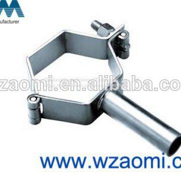 Stainless steel sanitary clamp support and pipe holder