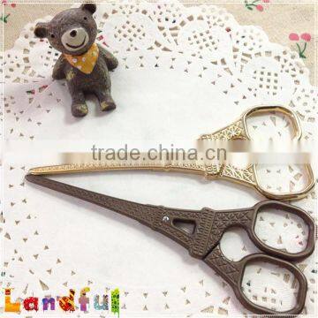 Vintage Zakka Handicraft Sewing Gold Craft Eiffel Tower Scissors photo-4