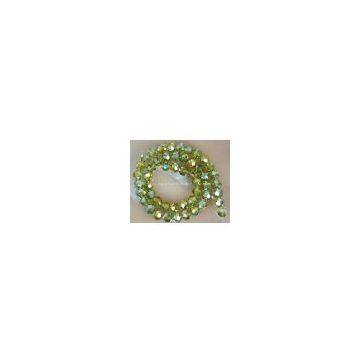 6mm Faceted Olive ABCrystal Round Bead