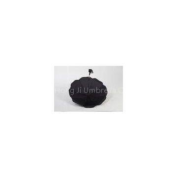 Custom Black Baby Stroller Umbrella Straight For Park , Heat Transfer
