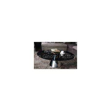 Round Black Glass Metal Coffee Tables