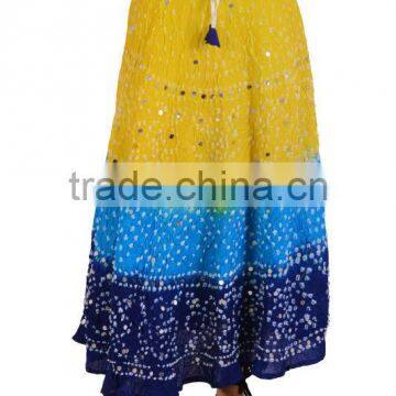 Indian Bandhani Boho long Skirt