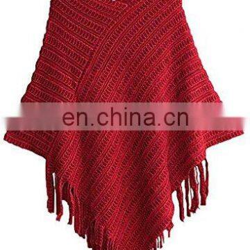 fashional pretty popular soft warm ladies knit poncho