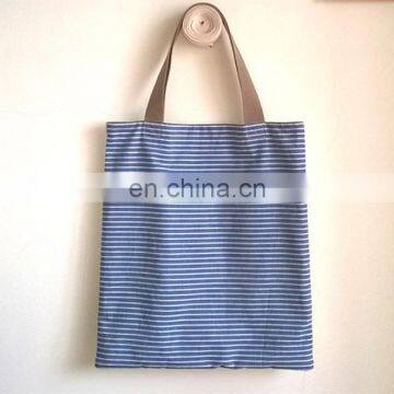 Amazon hot sale horizontal stripe cotton tote bag shoulder bag