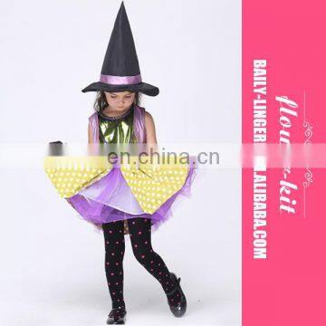 Halloween Kids Dance Costumes Children Fancy Yellow Witch Costumes