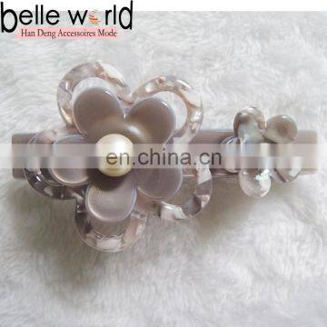 High quality elegant flower acetate pearl hair barrette clip