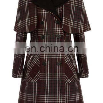 new fashion grid women coat ,fashion design long lady coat